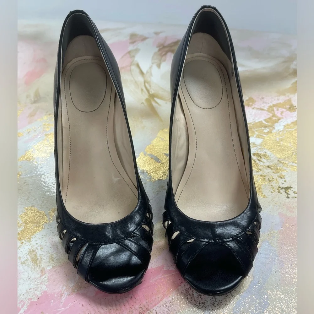 Calvin Klein Black Wedges Open-Toe Shoe 8